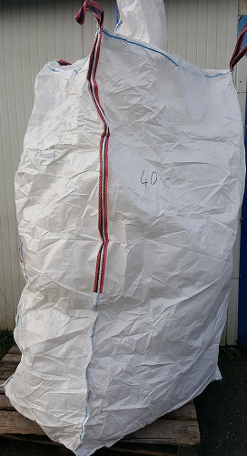 Worki Big Bag 1,95 R po jednorazowym transporcie ryżu preparowanego, lej góra dół